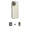 MARSİLYAN™- iPhone 16 Pro Max Kılıf Yankı Serisi - Siyah Joko Magic 5D Hayalet Cam + Siyah PVD Metal Kamera Lens