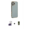 MARSİLYAN™- iPhone 16 Pro Max Kılıf Yankı Serisi - Siyah Joko Magic 5D Hayalet Cam + Titanyum Gri Bilvis Titan Kamera Lens