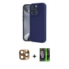 MARSİLYAN™- iPhone 16 Pro Max Kılıf Yankı Yansıma Özel Seri - Şeffaf 360 Full Body Arka Koruyucu + Çöl Titanyum Pers Alüminyum Kamera Lens