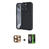 MARSİLYAN™- iPhone 16 Pro Max Kılıf Yankı Yansıma Özel Seri - Şeffaf 360 Full Body Arka Koruyucu + Çöl Titanyum Pers Alüminyum Kamera Lens