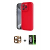 MARSİLYAN™- iPhone 16 Pro Max Kılıf Yankı Yansıma Özel Seri - Şeffaf 360 Full Body Arka Koruyucu + Çöl Titanyum Pers Alüminyum Kamera Lens