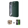 MARSİLYAN™- iPhone 16 Pro Max Kılıf Yankı Yansıma Özel Seri - Şeffaf 360 Full Body Arka Koruyucu + Çöl Titanyum Pers Alüminyum Kamera Lens
