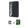 MARSİLYAN™- iPhone 16 Pro Max Kılıf Yankı Yansıma Özel Seri - Şeffaf 360 Full Body Arka Koruyucu + PVD Metal Kamera Lens - GS