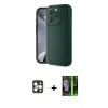 MARSİLYAN™- iPhone 16 Pro Max Kılıf Yankı Yansıma Özel Seri - Şeffaf 360 Full Body Arka Koruyucu + PVD Metal Kamera Lens - GD