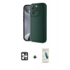MARSİLYAN™- iPhone 16 Pro Max Kılıf Yankı Yansıma Özel Seri - Şeffaf Pasifik Cam Ekran Koruyucu + PVD Metal Kamera Lens - GD