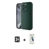 MARSİLYAN™- iPhone 16 Pro Max Kılıf Yankı Yansıma Özel Seri - Şeffaf Pasifik Cam Ekran Koruyucu + PVD Metal Kamera Lens - SH