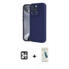 MARSİLYAN™- iPhone 16 Pro Max Kılıf Yankı Yansıma Özel Seri - Şeffaf Pasifik Cam Ekran Koruyucu + PVD Metal Kamera Lens - GS