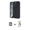 MARSİLYAN™- iPhone 16 Pro Max Kılıf Yankı Yansıma Özel Seri - Şeffaf Pasifik Cam Ekran Koruyucu + PVD Metal Kamera Lens - GS