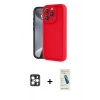 MARSİLYAN™- iPhone 16 Pro Max Kılıf Yankı Yansıma Özel Seri - Şeffaf Pasifik Cam Ekran Koruyucu + PVD Metal Kamera Lens - GD