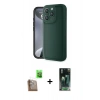 MARSİLYAN™- iPhone 16 Pro Max Kılıf Yankı Yansıma Özel Seri - Siyah 360 Mat Full Body Arka Koruyucu + Raze Metal Kamera Lens - CLTM