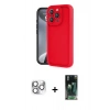 MARSİLYAN™- iPhone 16 Pro Max Kılıf Yankı Yansıma Özel Seri - Siyah 360 Mat Full Body Arka Koruyucu + Pers Alüminyum Kamera Lens - GS