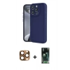 MARSİLYAN™- iPhone 16 Pro Max Kılıf Yankı Yansıma Özel Seri - Siyah 360 Mat Full Body Arka Koruyucu + Pers Alüminyum Kamera Lens - CLTM