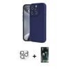 MARSİLYAN™- iPhone 16 Pro Max Kılıf Yankı Yansıma Özel Seri - Siyah 360 Mat Full Body Arka Koruyucu + Pers Alüminyum Kamera Lens - GS