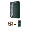 MARSİLYAN™- iPhone 16 Pro Max Kılıf Yankı Yansıma Özel Seri - Siyah 360 Mat Full Body Arka Koruyucu + Pers Alüminyum Kamera Lens - CLTM