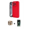 MARSİLYAN™- iPhone 16 Pro Max Kılıf Yankı Yansıma Özel Seri - Siyah 360 Mat Full Body Arka Koruyucu + Pers Alüminyum Kamera Lens - CLTM