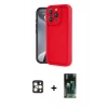 MARSİLYAN™- iPhone 16 Pro Max Kılıf Yankı Yansıma Özel Seri - Siyah 360 Mat Full Body Arka Koruyucu + PVD Metal Kamera Lens - GD