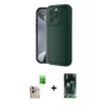MARSİLYAN™- iPhone 16 Pro Max Kılıf Yankı Yansıma Özel Seri - Siyah 360 Mat Full Body Arka Koruyucu + Raze Metal Kamera Lens - NLGY