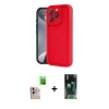 MARSİLYAN™- iPhone 16 Pro Max Kılıf Yankı Yansıma Özel Seri - Siyah 360 Mat Full Body Arka Koruyucu + Raze Metal Kamera Lens - NLGY