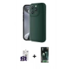 MARSİLYAN™- iPhone 16 Pro Max Kılıf Yankı Yansıma Özel Seri - Siyah 360 Mat Full Body Arka Koruyucu + Bilvis Titan Kamera Lens - TMGI