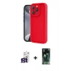 MARSİLYAN™- iPhone 16 Pro Max Kılıf Yankı Yansıma Özel Seri - Siyah 360 Mat Full Body Arka Koruyucu + Bilvis Titan Kamera Lens - TMGI