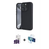 MARSİLYAN™- iPhone 16 Pro Max Kılıf Yankı Yansıma Özel Seri - Siyah 3D Antistatik Cam Ekran Koruyucu + Bilvis Titan Kamera Lens - SH