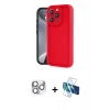 MARSİLYAN™- iPhone 16 Pro Max Kılıf Yankı Yansıma Özel Seri - Siyah 3D Antistatik Cam Ekran Koruyucu + Pers Alüminyum Kamera Lens - GS