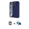 MARSİLYAN™- iPhone 16 Pro Max Kılıf Yankı Yansıma Özel Seri - Siyah 3D Antistatik Cam Ekran Koruyucu + PVD Metal Kamera Lens - GD