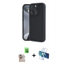 MARSİLYAN™- iPhone 16 Pro Max Kılıf Yankı Yansıma Özel Seri - Siyah 3D Antistatik Cam Ekran Koruyucu + Raze Metal Kamera Lens - NLGY