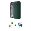 MARSİLYAN™- iPhone 16 Pro Max Kılıf Yankı Yansıma Özel Seri - Siyah 3D Antistatik Cam Ekran Koruyucu + Raze Metal Kamera Lens - BZ