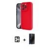MARSİLYAN™- iPhone 16 Pro Max Kılıf Yankı Yansıma Özel Seri - Siyah 3D Antistatik Hayalet Cam Ekran Koruyucu + PVD Metal Kamera Lens - GS