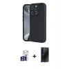 MARSİLYAN™- iPhone 16 Pro Max Kılıf Yankı Yansıma Özel Seri - Siyah 3D Antistatik Hayalet Cam Ekran Koruyucu + Bilvis Titan Kamera Lens - TMGI