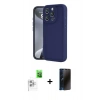 MARSİLYAN™- iPhone 16 Pro Max Kılıf Yankı Yansıma Özel Seri - Siyah 3D Antistatik Hayalet Cam Ekran Koruyucu + Raze Metal Kamera Lens - BZ