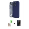 MARSİLYAN™- iPhone 16 Pro Max Kılıf Yankı Yansıma Özel Seri - Siyah 3D Antistatik Hayalet Cam Ekran Koruyucu + Raze Metal Kamera Lens - NLGY