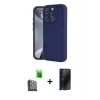 MARSİLYAN™- iPhone 16 Pro Max Kılıf Yankı Yansıma Özel Seri - Siyah 3D Antistatik Hayalet Cam Ekran Koruyucu + Raze Metal Kamera Lens - SH
