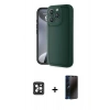 MARSİLYAN™- iPhone 16 Pro Max Kılıf Yankı Yansıma Özel Seri - Siyah 3D Antistatik Hayalet Cam Ekran Koruyucu + PVD Metal Kamera Lens - SH