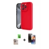 MARSİLYAN™- iPhone 16 Pro Max Kılıf Yankı Yansıma Özel Seri - Siyah 3D Antistatik Mat Seramik Nano Ekran Koruyucu + Raze Metal Kamera Lens - NLGY