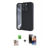 MARSİLYAN™- iPhone 16 Pro Max Kılıf Yankı Yansıma Özel Seri - Siyah 3D Antistatik Mat Seramik Nano Ekran Koruyucu + Raze Metal Kamera Lens - NLGY