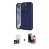 MARSİLYAN™- iPhone 16 Pro Max Kılıf Yankı Yansıma Özel Seri - Siyah 3D Antistatik Mat Seramik Nano Ekran Koruyucu + Bilvis Titan Kamera Lens - SH