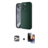 MARSİLYAN™- iPhone 16 Pro Max Kılıf Yankı Yansıma Özel Seri - Siyah 3D Antistatik Mat Seramik Nano Ekran Koruyucu + PVD Metal Kamera Lens - GS