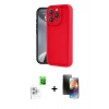 MARSİLYAN™- iPhone 16 Pro Max Kılıf Yankı Yansıma Özel Seri - Siyah 3D Antistatik Mat Seramik Nano Ekran Koruyucu + Beyaz Raze Metal Kamera Lens