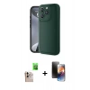 MARSİLYAN™- iPhone 16 Pro Max Kılıf Yankı Yansıma Özel Seri - Siyah 3D Antistatik Mat Seramik Nano Ekran Koruyucu + Raze Metal Kamera Lens - NLGY