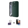 MARSİLYAN™- iPhone 16 Pro Max Kılıf Yankı Yansıma Özel Seri - Siyah 3D Antistatik Mat Seramik Nano Ekran Koruyucu + Bilvis Titan Kamera Lens - SH