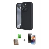 MARSİLYAN™- iPhone 16 Pro Max Kılıf Yankı Yansıma Özel Seri - Siyah 3D Antistatik Mat Seramik Nano Ekran Koruyucu + Raze Metal Kamera Lens - CLTM