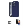 MARSİLYAN™- iPhone 16 Pro Max Kılıf Yankı Yansıma Özel Seri - Siyah 3D Antistatik Mat Seramik Nano Ekran Koruyucu + PVD Metal Kamera Lens - SH