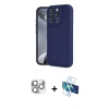 MARSİLYAN™- iPhone 16 Pro Max Kılıf Yankı Yansıma Özel Seri - Siyah 3D Antistatik Seramik Nano Ekran Koruyucu + Pers Alüminyum Kamera Lens - GS
