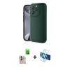 MARSİLYAN™- iPhone 16 Pro Max Kılıf Yankı Yansıma Özel Seri - Siyah 3D Antistatik Seramik Nano Ekran Koruyucu + Natural Grey Raze Metal Kamera Lens
