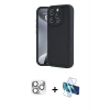 MARSİLYAN™- iPhone 16 Pro Max Kılıf Yankı Yansıma Özel Seri - Siyah 3D Antistatik Seramik Nano Ekran Koruyucu + Pers Alüminyum Kamera Lens - GS