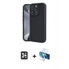 MARSİLYAN™- iPhone 16 Pro Max Kılıf Yankı Yansıma Özel Seri - Siyah 3D Antistatik Seramik Nano Ekran Koruyucu + PVD Metal Kamera Lens - SH