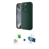 MARSİLYAN™- iPhone 16 Pro Max Kılıf Yankı Yansıma Özel Seri - Siyah 3D Antistatik Seramik Nano Ekran Koruyucu + Raze Metal Kamera Lens - BZ