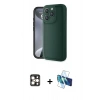 MARSİLYAN™- iPhone 16 Pro Max Kılıf Yankı Yansıma Özel Seri - Siyah 3D Antistatik Seramik Nano Ekran Koruyucu + PVD Metal Kamera Lens - GD